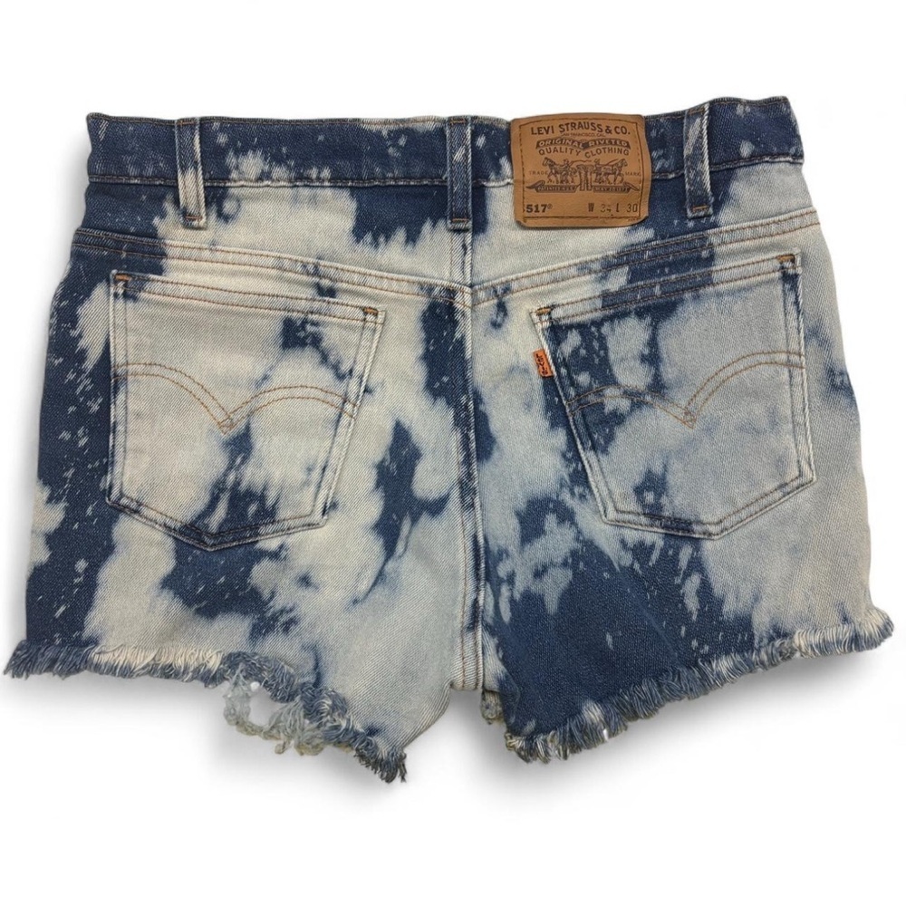 VTG Levi’s 517 Sz 34 High Rise Custom Bleach Cutoff Shorts 90s USA Made Grunge